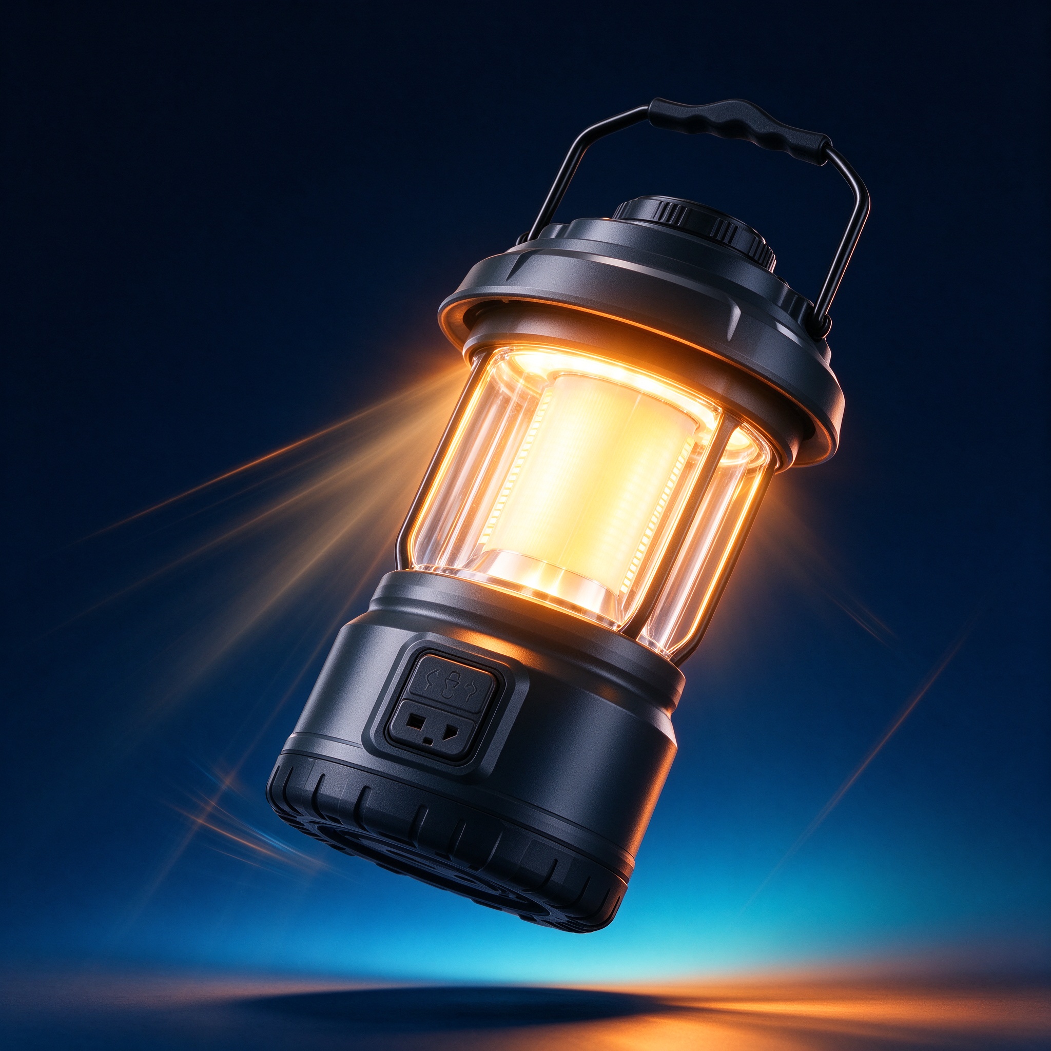 Rechargeable camping lantern with warm light