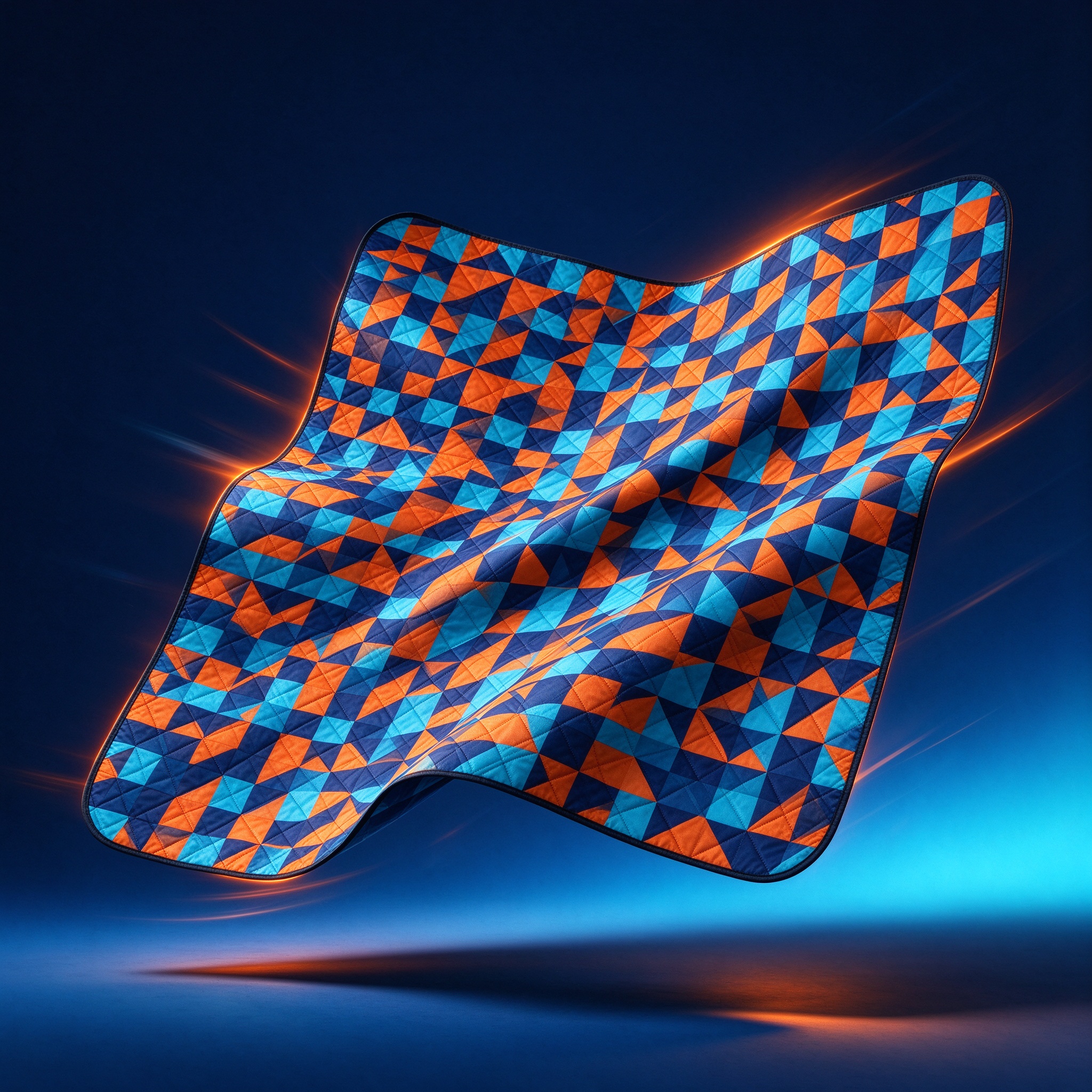 Outdoor picnic blanket with geometric pattern